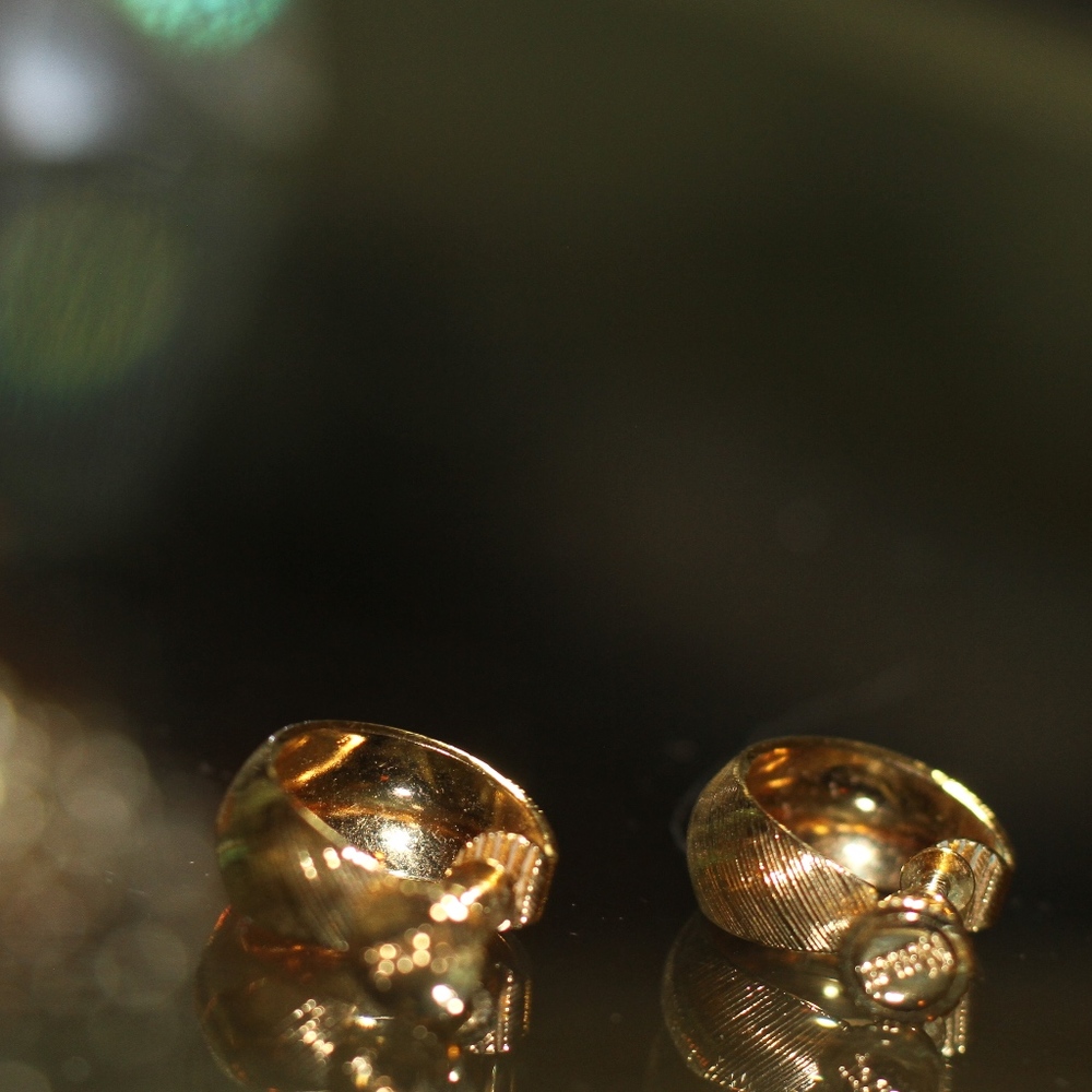 Monet Gold Screw Back Earrings